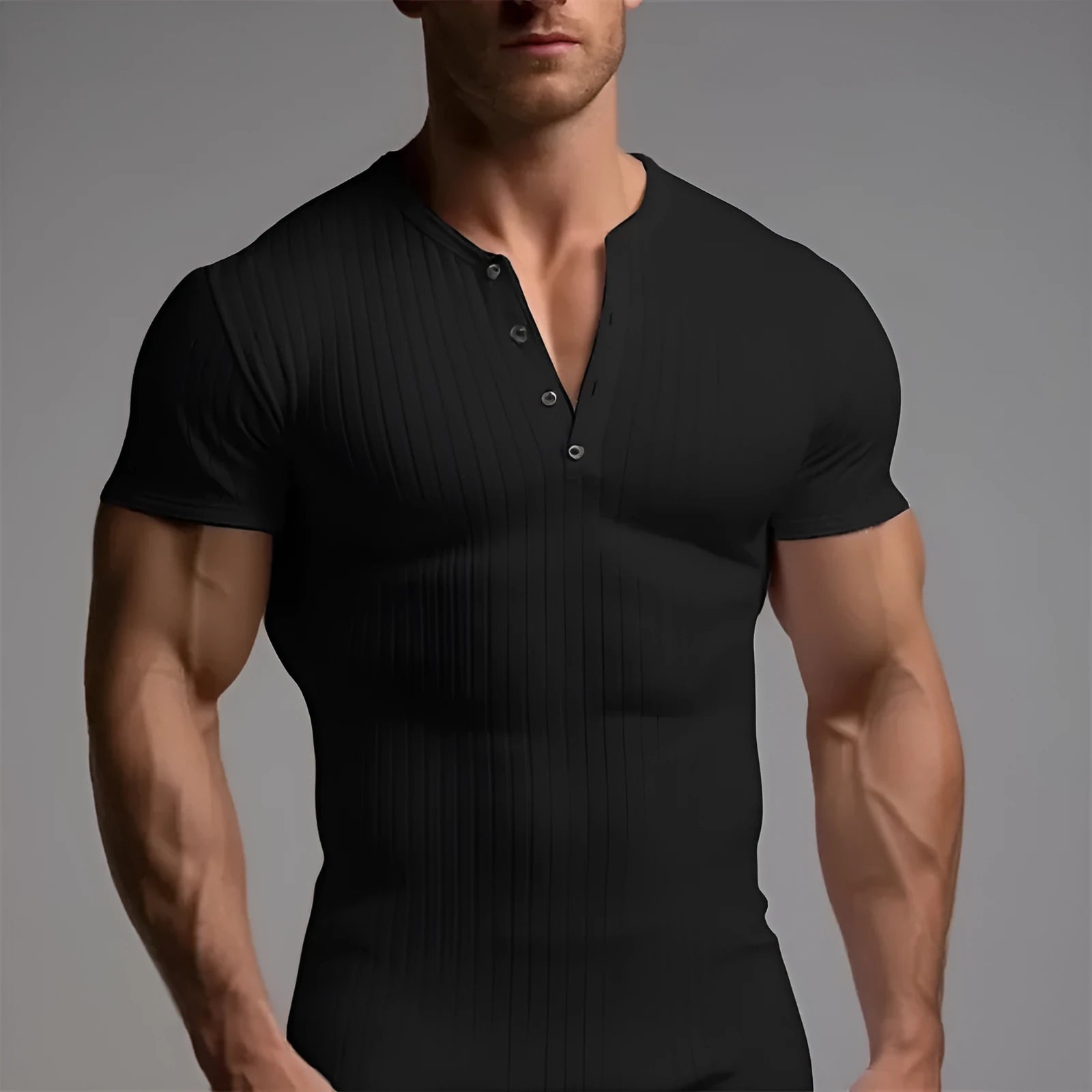 Men's slim-fit sports muscle t-shirt in polyester available in multiple colours