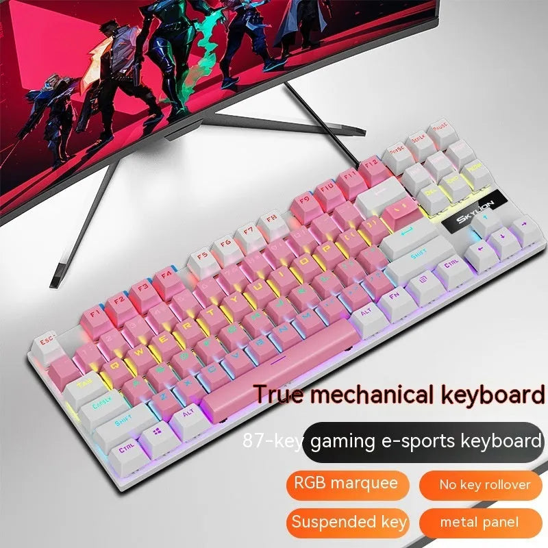 K87 mechanical wired keyboard with choice of green or red switches in multiple colour options