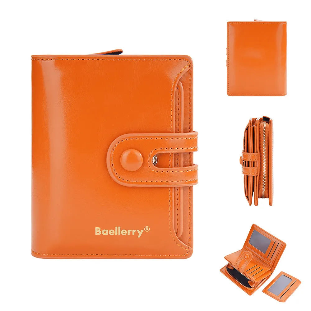 Women's PU leather wallet card holder with polyester lining in eight colour options