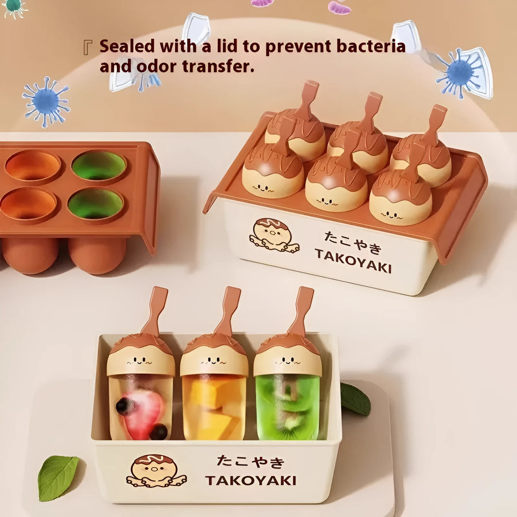Plastic octopus balls ice cream mould for making takoyaki-style frozen desserts