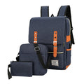 Three-piece business travel backpack in Oxford cloth with curved shoulder straps