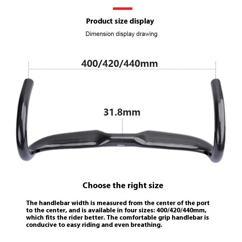 Carbon fibre road bicycle drop handlebar in Black Grey Silver UD pattern, shown in Matte and Bright finishes.