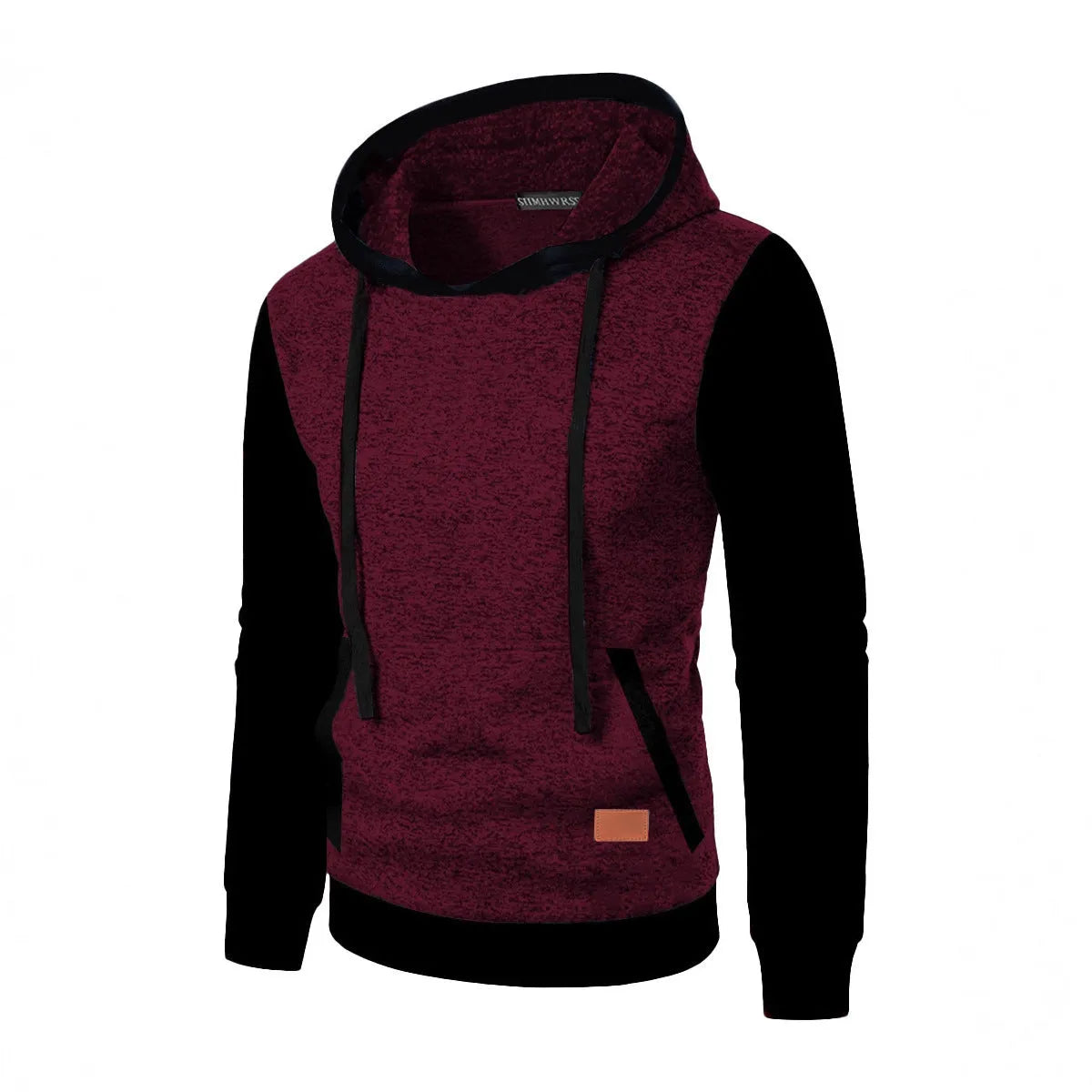 Men's hooded cardigan sweater in solid colour polyester fibre, loose fit, long sleeve, size S to 3XL