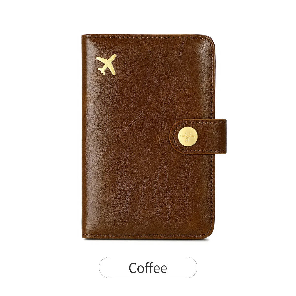 PU passport holder wallet with sewing line detail in multiple colour options showing document storage compartments