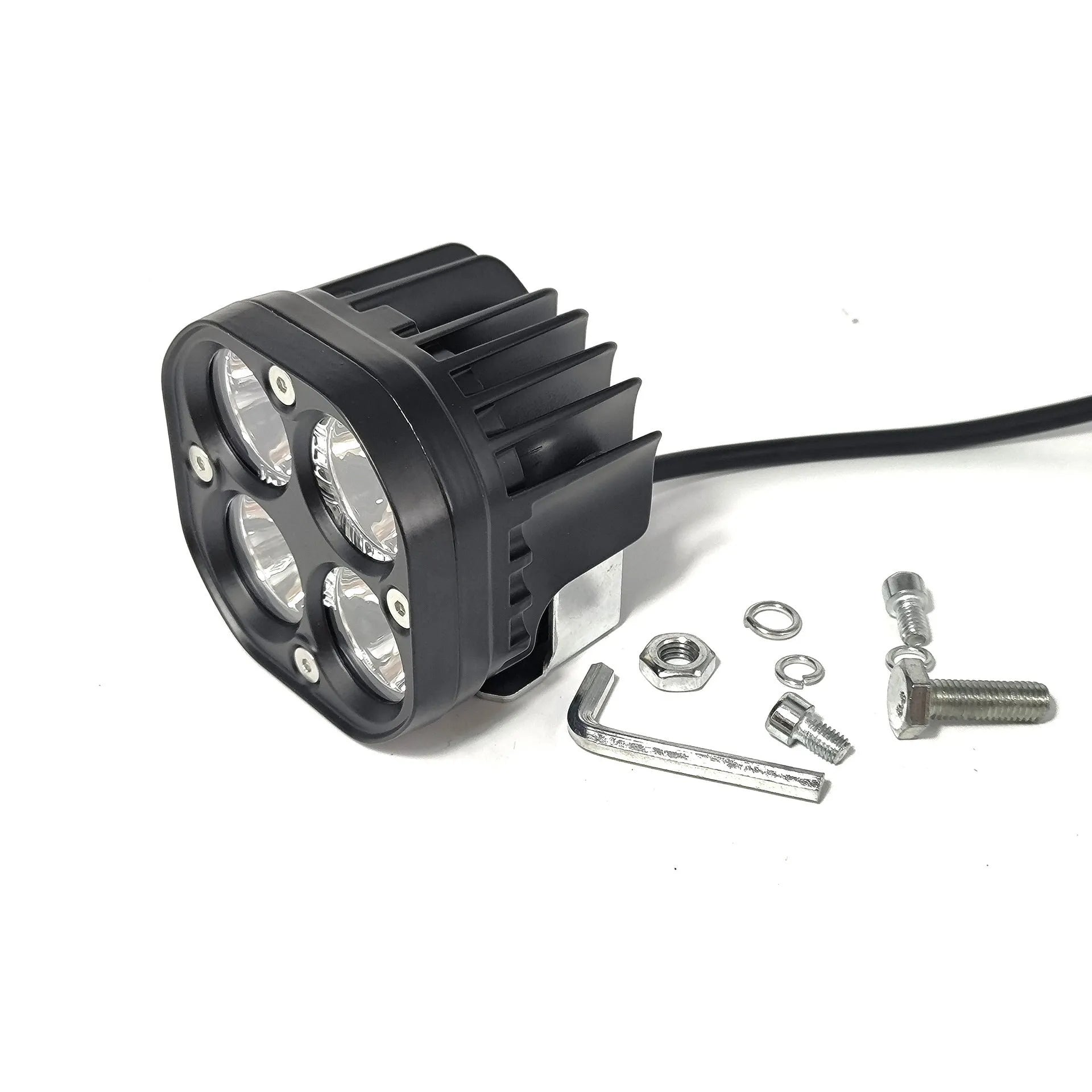 Four-leaf clover pattern vehicle spotlight with aluminium mounting base