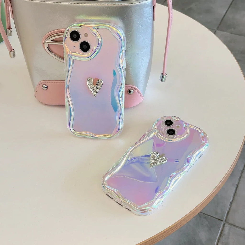 Colourful laser gradient TPU drop-resistant protective phone case for iPhone 12 13 14 in purple