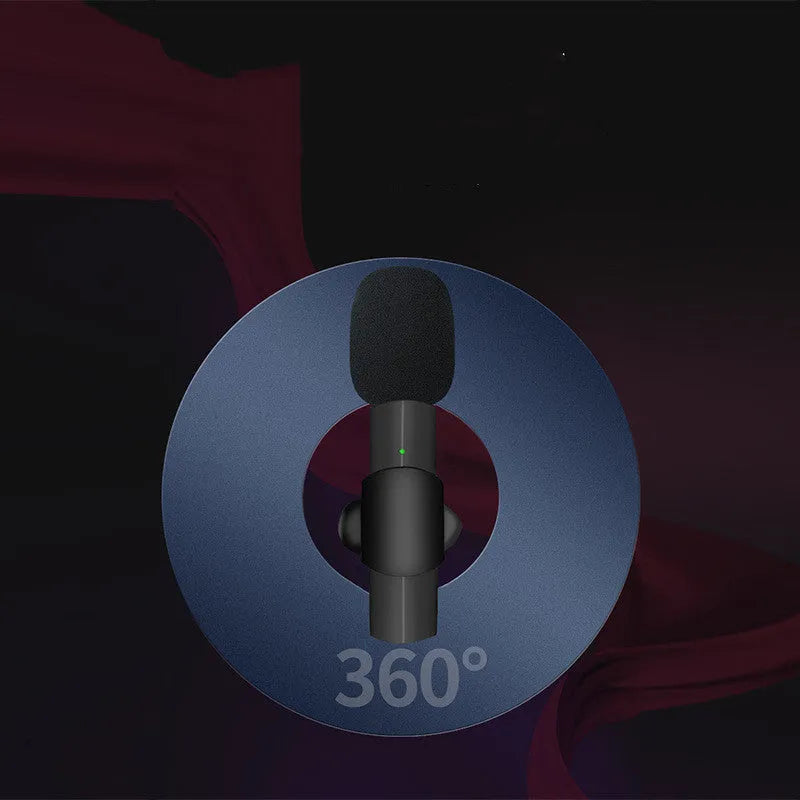 Wireless lavalier microphone for mobile phones with Type-C and Lightning charging interfaces