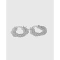 S925 sterling silver geometric stud earrings with electroplated finish, silver tone, front view