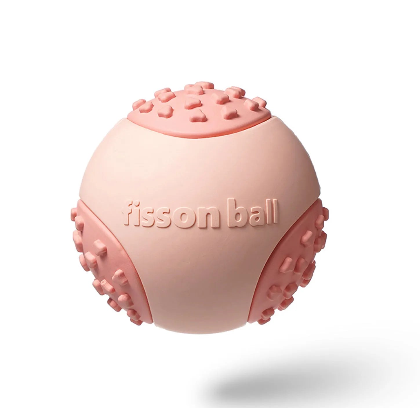 Green and pink 64mm durable rolling ball dog toy for small medium large dogs