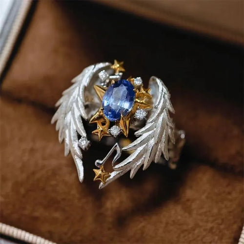 Angel Wings adjustable geometry ring with alloy construction and oiling finish