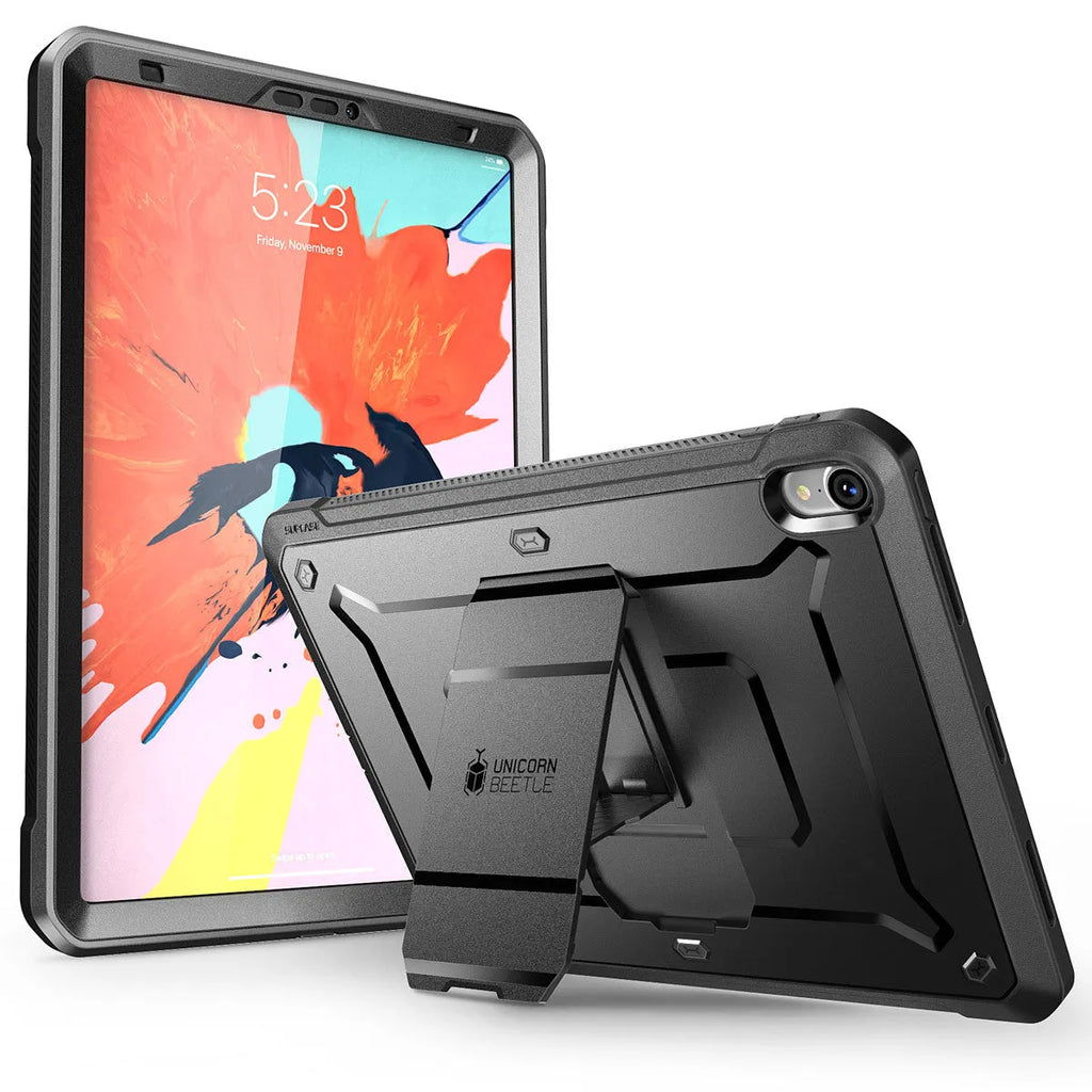SUPCASE Unicorn Beetle Pro Series rugged case for iPad Pro 12.9 inch 2018 with kickstand and Apple Pencil holder, black