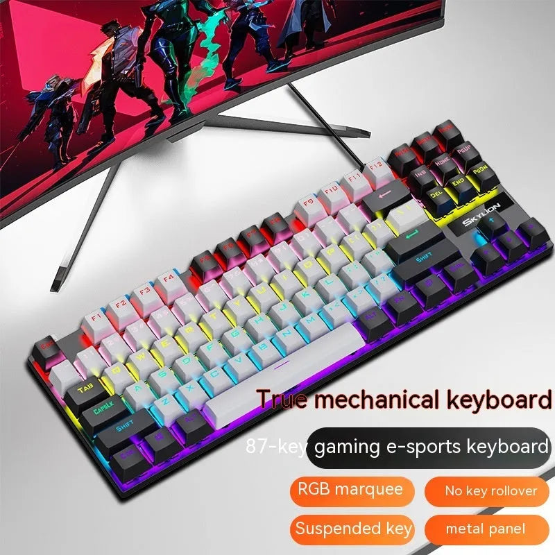 K87 mechanical wired keyboard with choice of green or red switches in multiple colour options