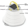 White rechargeable camping lamp with large capacity battery for tents and outdoor use