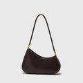 Women's retro oval underarm bag in PU leather with single shoulder strap and sandwich pockets