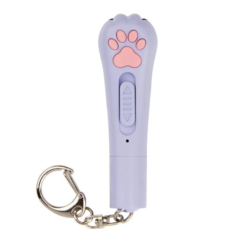 Plastic cat teasing stick with laser functions and moonlight lamp in blue colour option