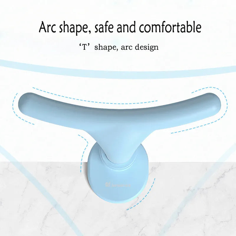 Children's sitting posture corrector with adjustable ABS frame in Athens blue on a desk
