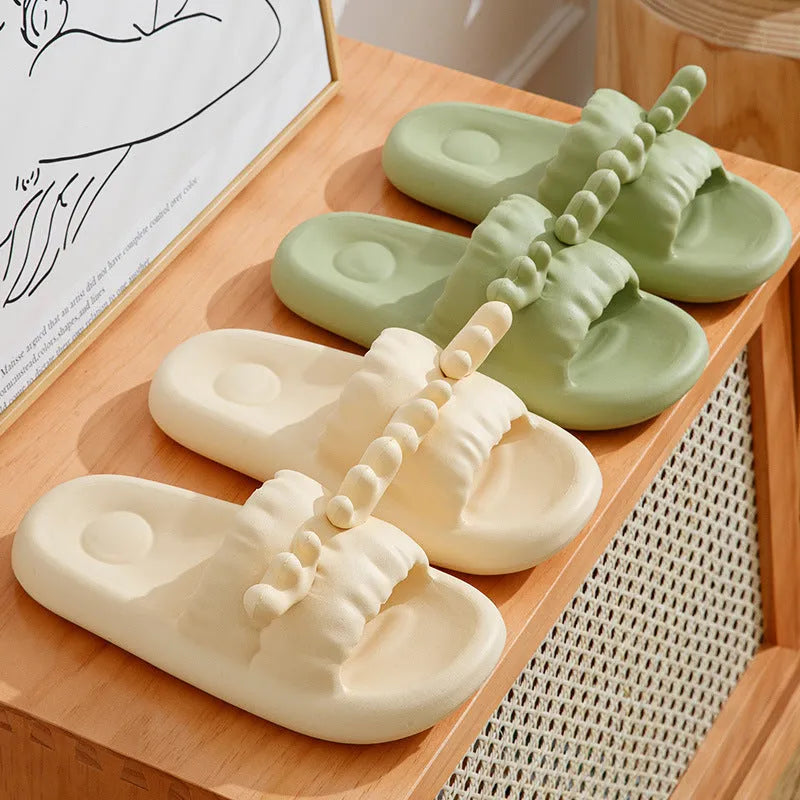 Deer horn patterned summer slippers with hollow-out EVA design in multiple colours