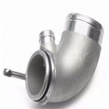 Aluminium alloy 90-degree turbine tube elbow for lateral engine positioning