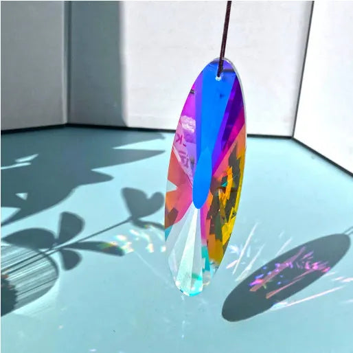 Rainbow crystal Christmas tree garden decoration with electroplated colour finish catching light