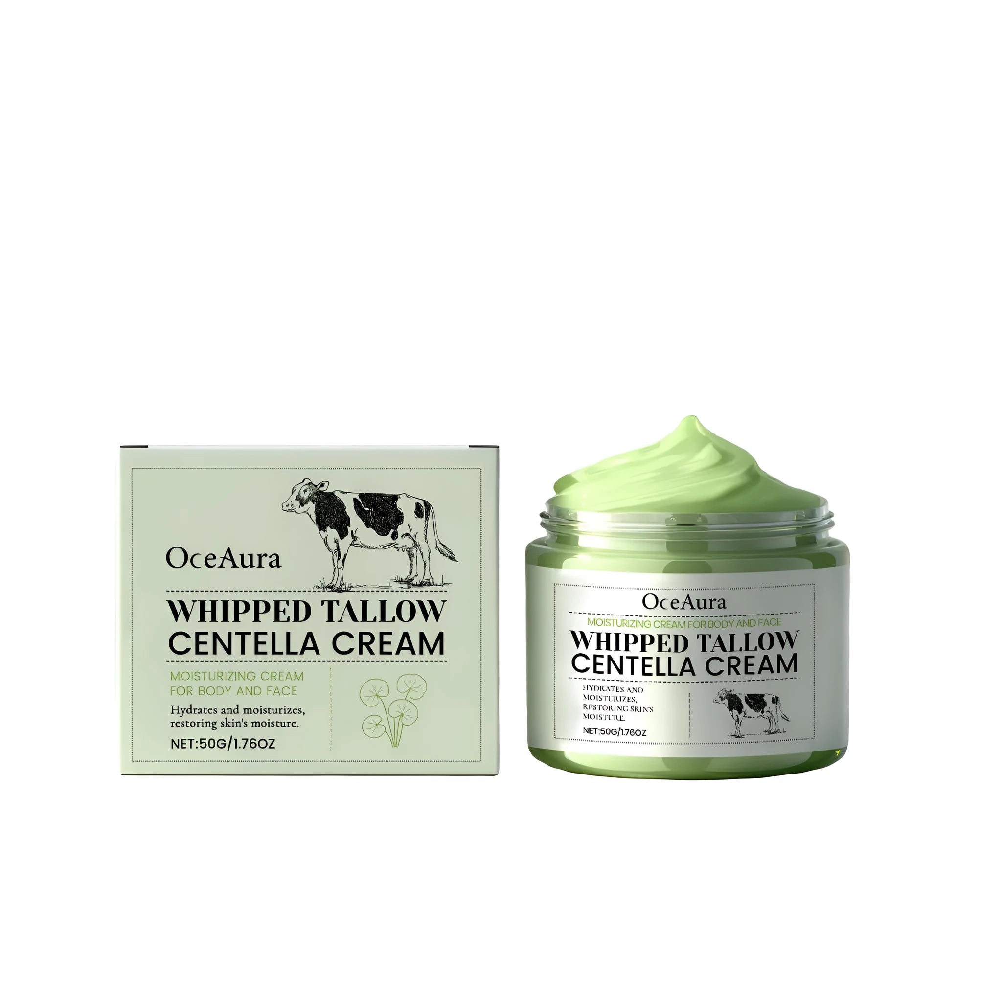 Talcum Asiatica Moisturizing Cream 50g container with Centella Asiatica and mint extracts for facial hydration