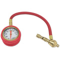 Mechanical tyre pressure gauge for SUV and off-road vehicles with metal body and rubber shell.