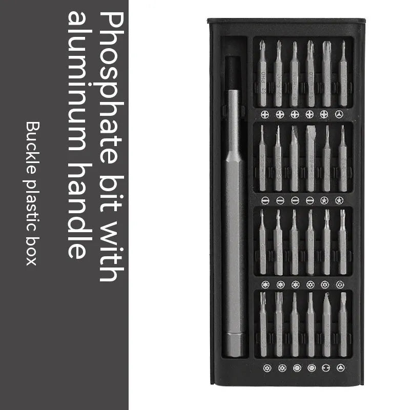 24-in-1 magnetic screwdriver repair tool set with aluminium and plastic handles