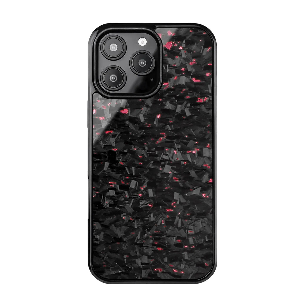 Black carbon fibre magnetic forging twill phone case for iPhone 16ProMax