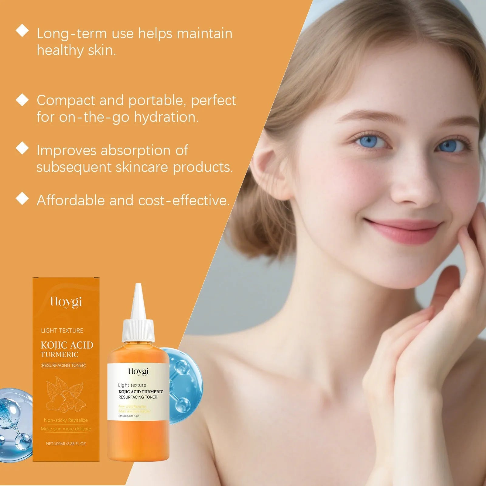 100ml bottle of Turmeric Moisturizing Water facial toner with non-oily formula