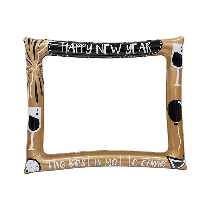 Christmas inflatable photo frame with festive designs for holiday photography