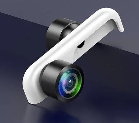 Panoramic camera lens attached to an Apple iPhone for taking 360-degree photos
