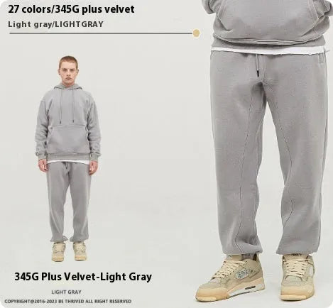 Men's cotton velvet sweatpants with ankle band design in multiple colour options