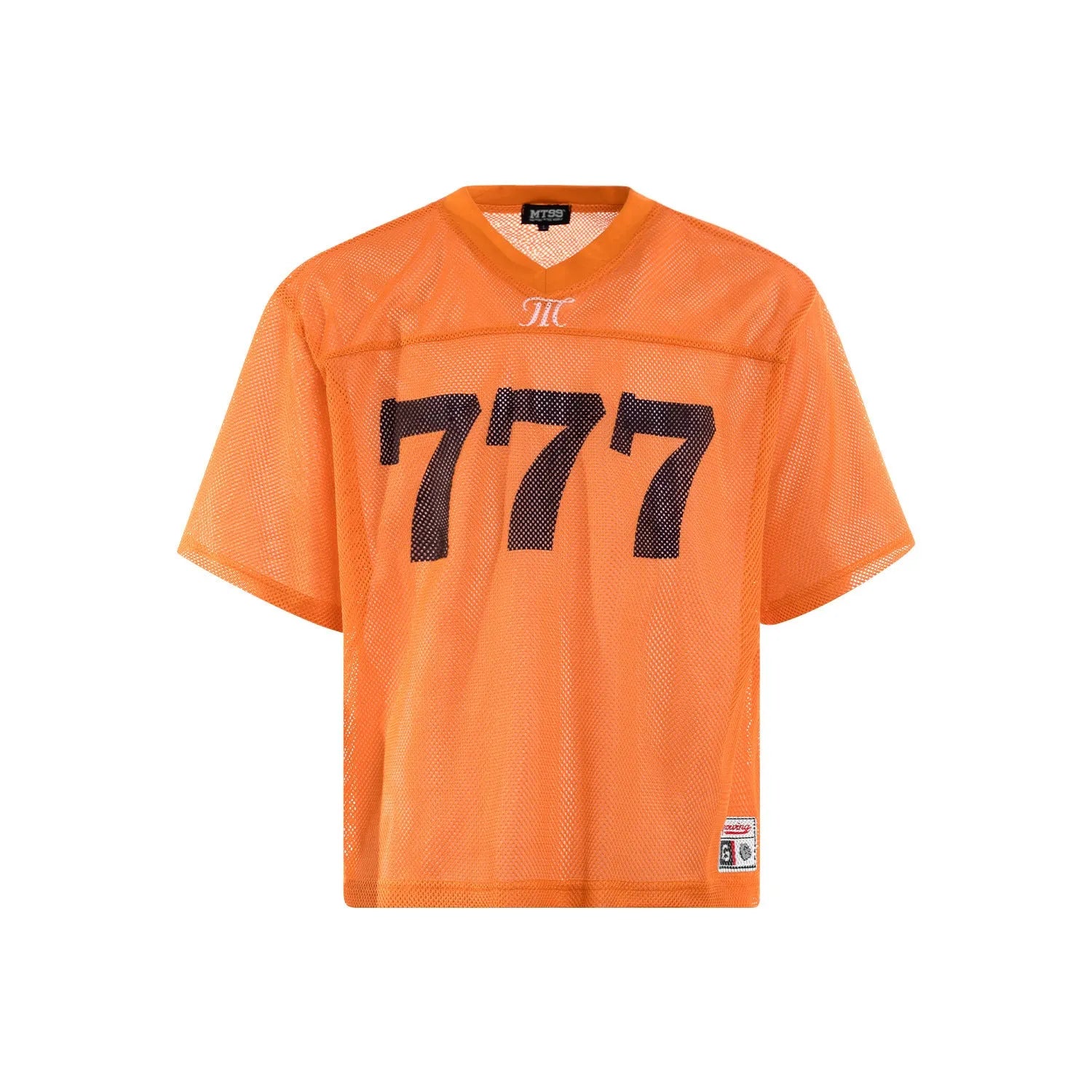 Retro loose-fit summer t-shirt in black, white, purple, or orange colours, made from polyester fabric.