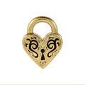 A pair of women's heart-shaped earrings in stainless steel with a gold electroplated finish.