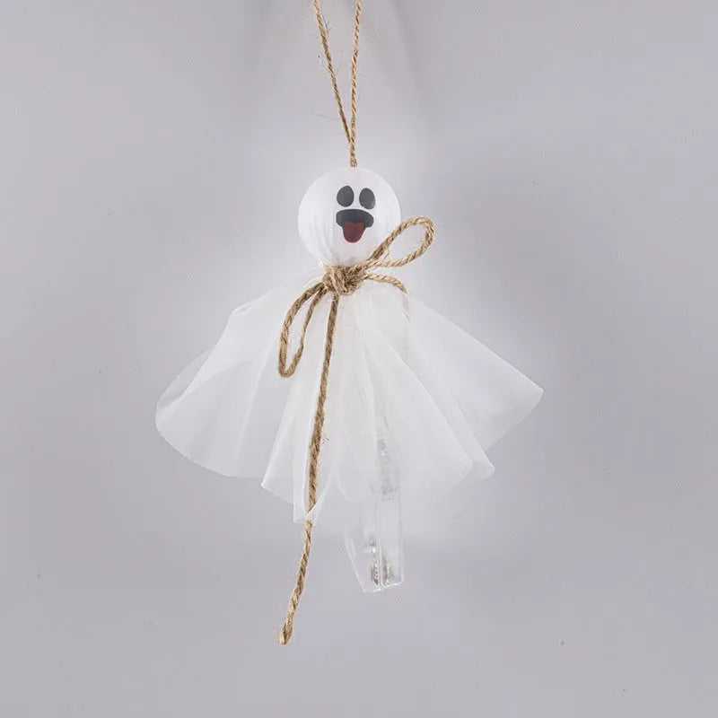 Halloween LED lighting chain with battery box and ghost-coloured lights for venue decoration