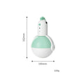 Green or orange electric cat toy chicken with laser and sound features on flat surface