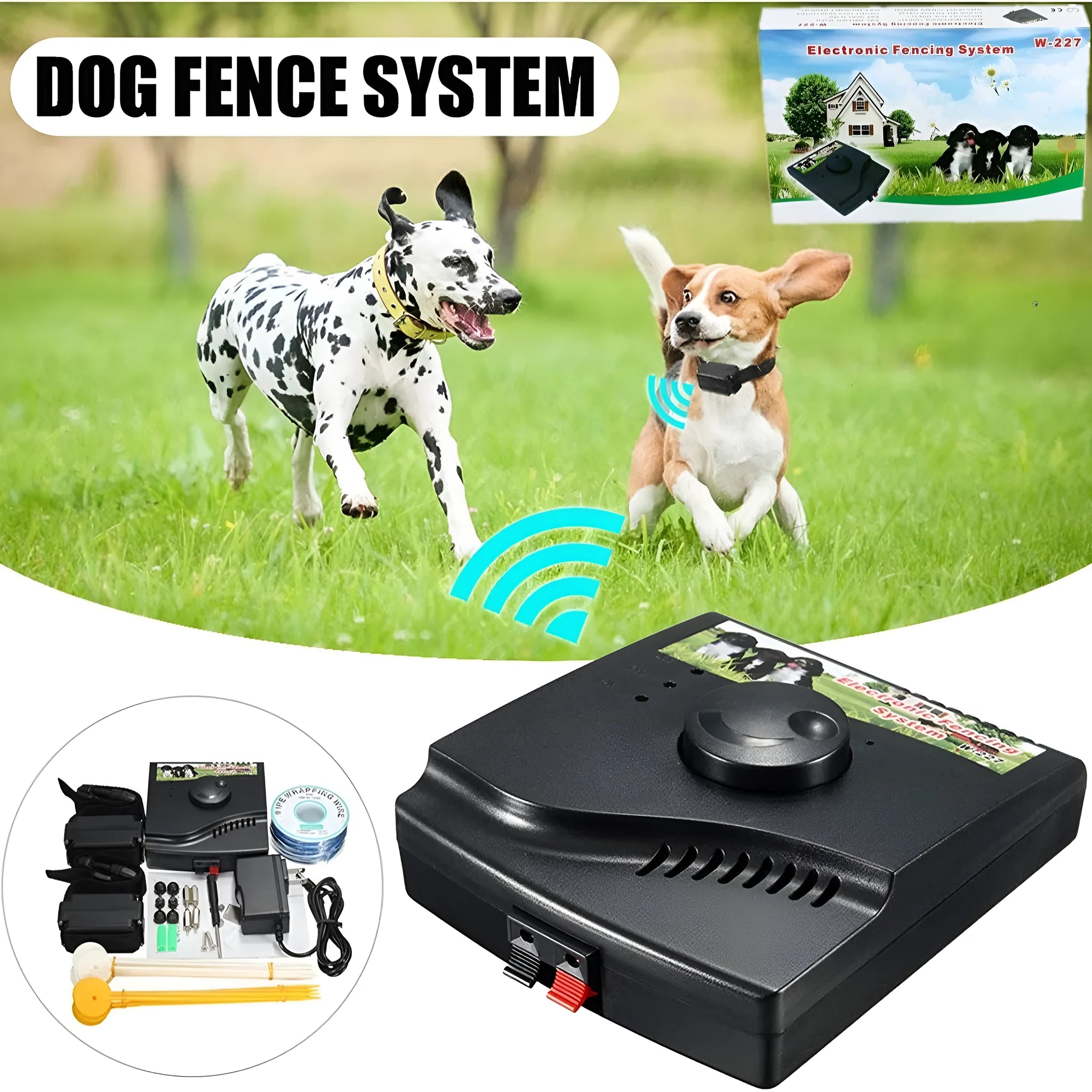 Smart pet fence collar training bark stopper with ABS construction and waterproof receiver for outdoor use