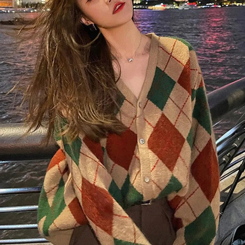 Macaron colour knitted cardigan coat in acrylic fabric with regular sleeves for Japanese Korean casual style