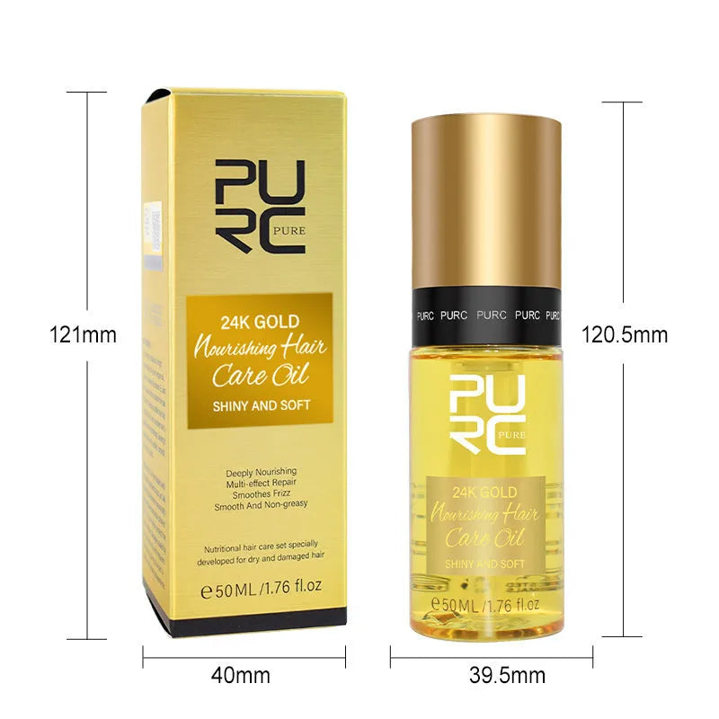 Yellow 50ml bottle of hair essential oil for curly hair repair and split end treatment.