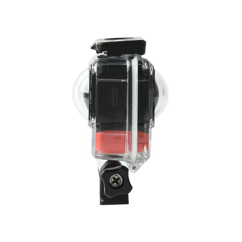 Transparent Insta360 One RS waterproof case for underwater panoramic photography