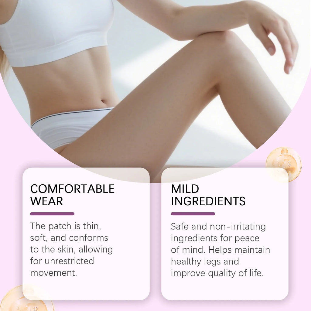 12 leg care patches with plant ingredients for nourishing massage treatment