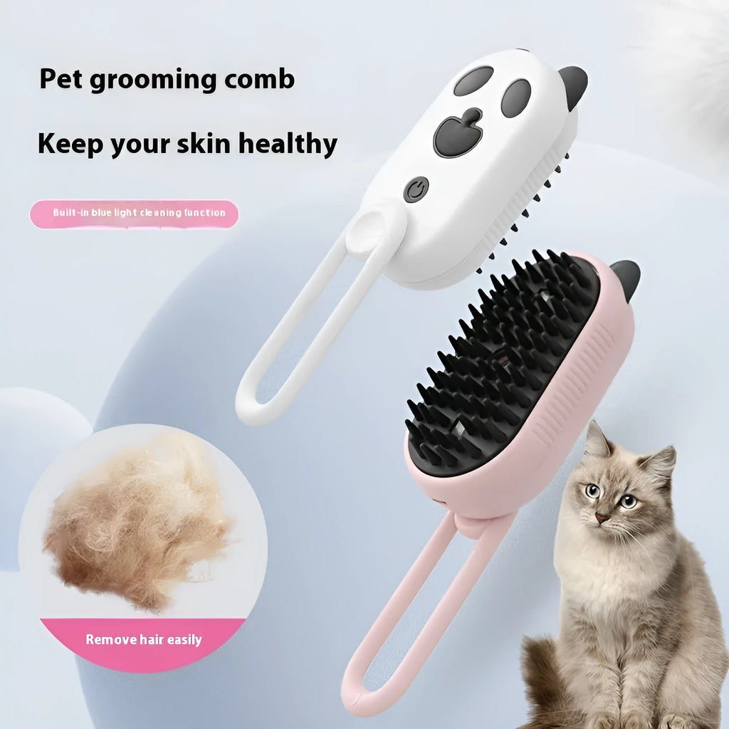 Pet comb spray brush for cat grooming in various colours and animal-themed designs