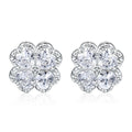 Zeng Yin women's 925 silver heart-shaped earrings with white zircon stones in white gold colour.