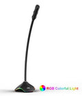 Black wired capacitance microphone with foldable desk stand and foam windscreen for PC connection