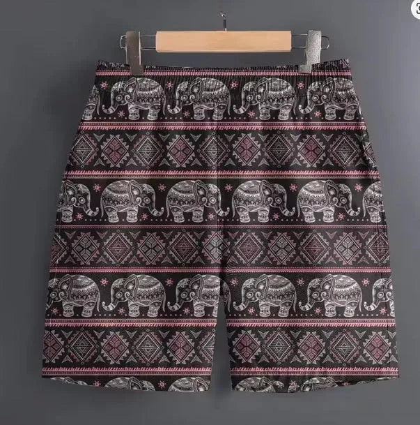 Men's polyester sports shorts in multiple patterns including stripes and camouflage available sizes S to 5XL