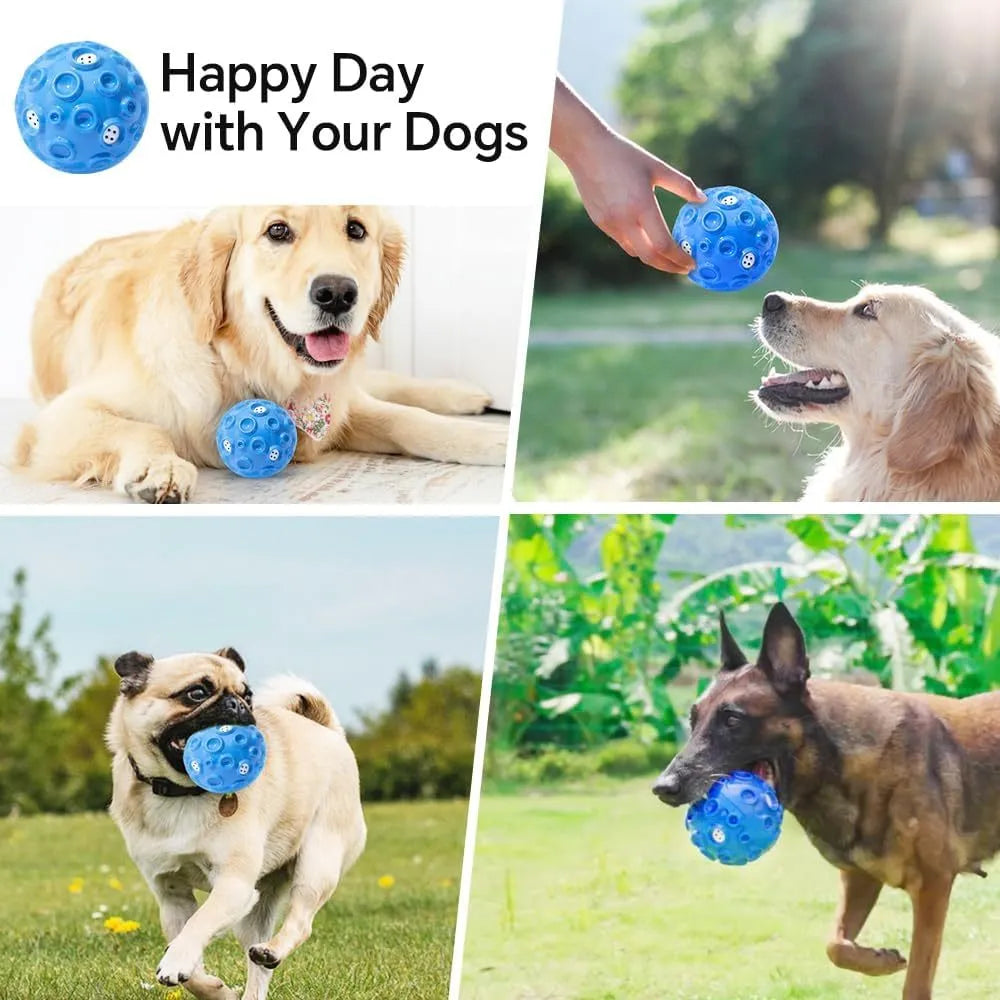 Durable dog chew ball with textured surface in multiple colours for aggressive chewers