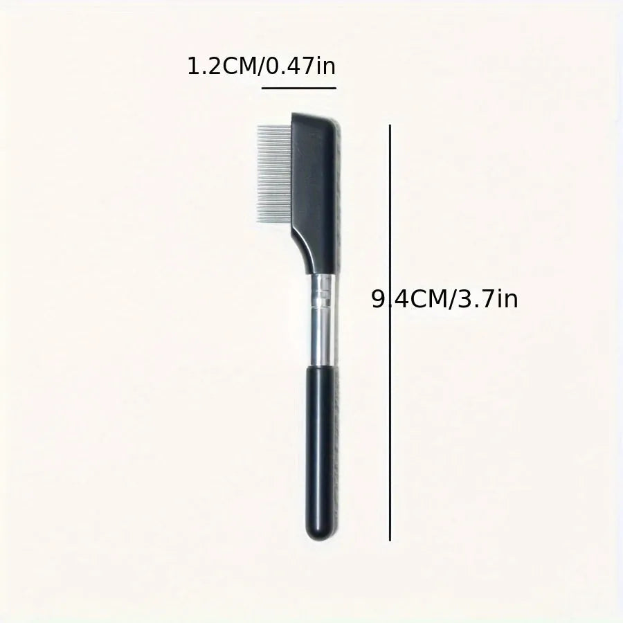 Black ambidextrous pet grooming brush with soft bristles and a comb for dogs and cats.
