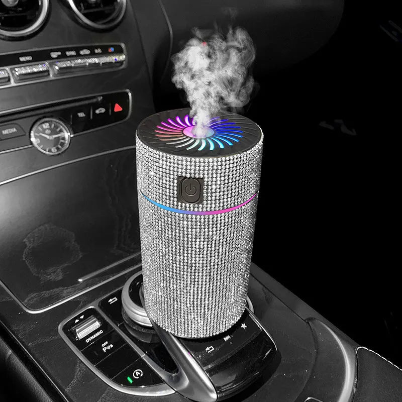 Car mounted air purification humidifier in diamond design with USB power cord