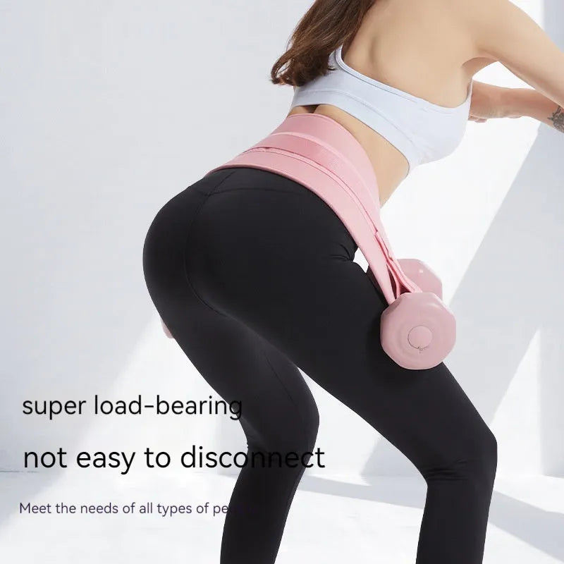 Black and pink free size fitness training belt for dumbbell barbell hip bridge exercises
