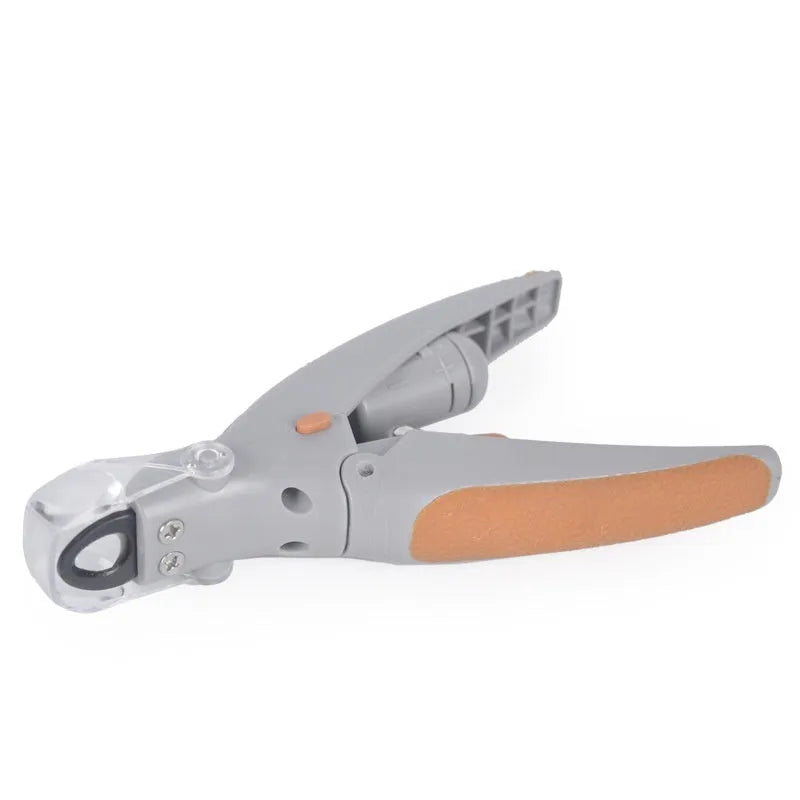 Dog nail clipper with imitation blood line indicator and built-in LED light for pet grooming