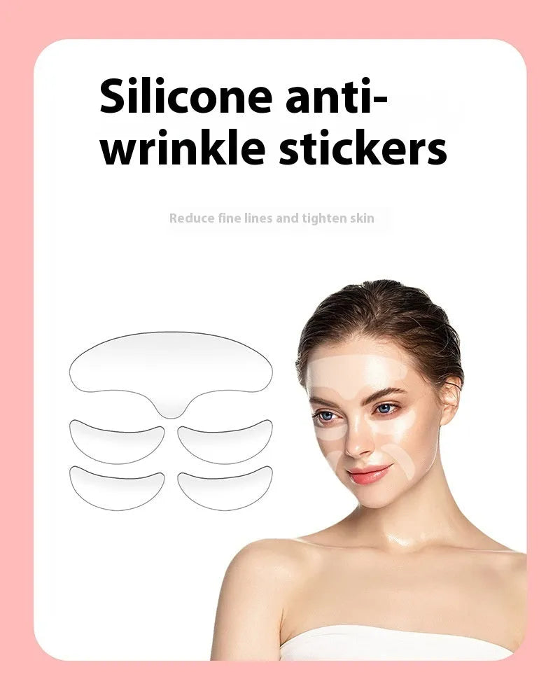 Five silicone anti-wrinkle facial stickers for wrinkle removal and prevention